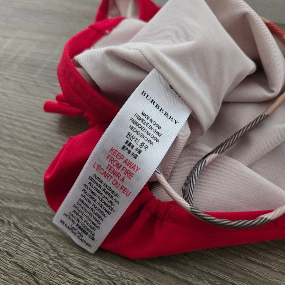 Burberry Red Swimsuit Girl's Toddler Size‎ 2Y Ruffle Detail Plaid Straps